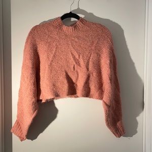 Pink/cream crop top sweater from Aritzia/Wilfred